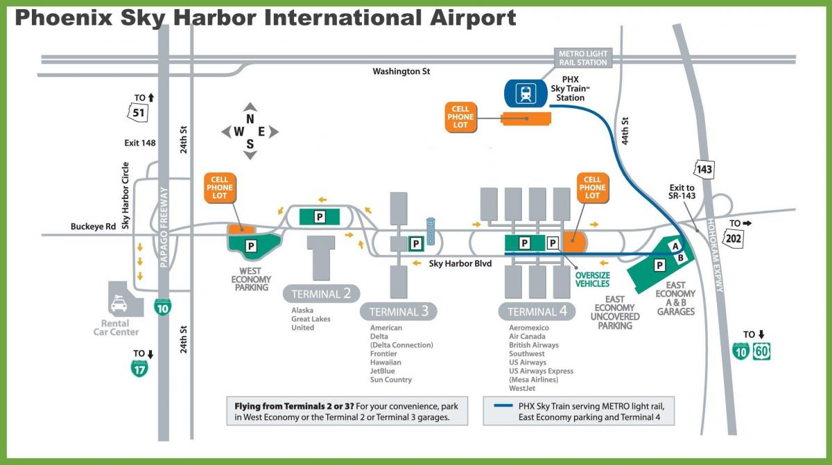 نقشه از فرودگاه ققنوس
