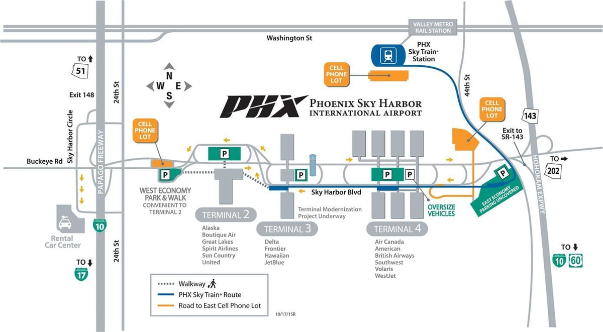 Phoenix sky harbor نقشه