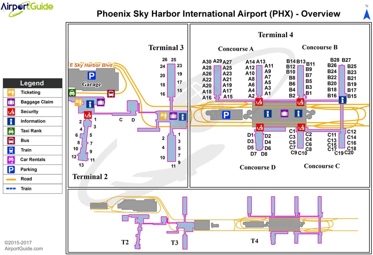 phx ترمینال نقشه
