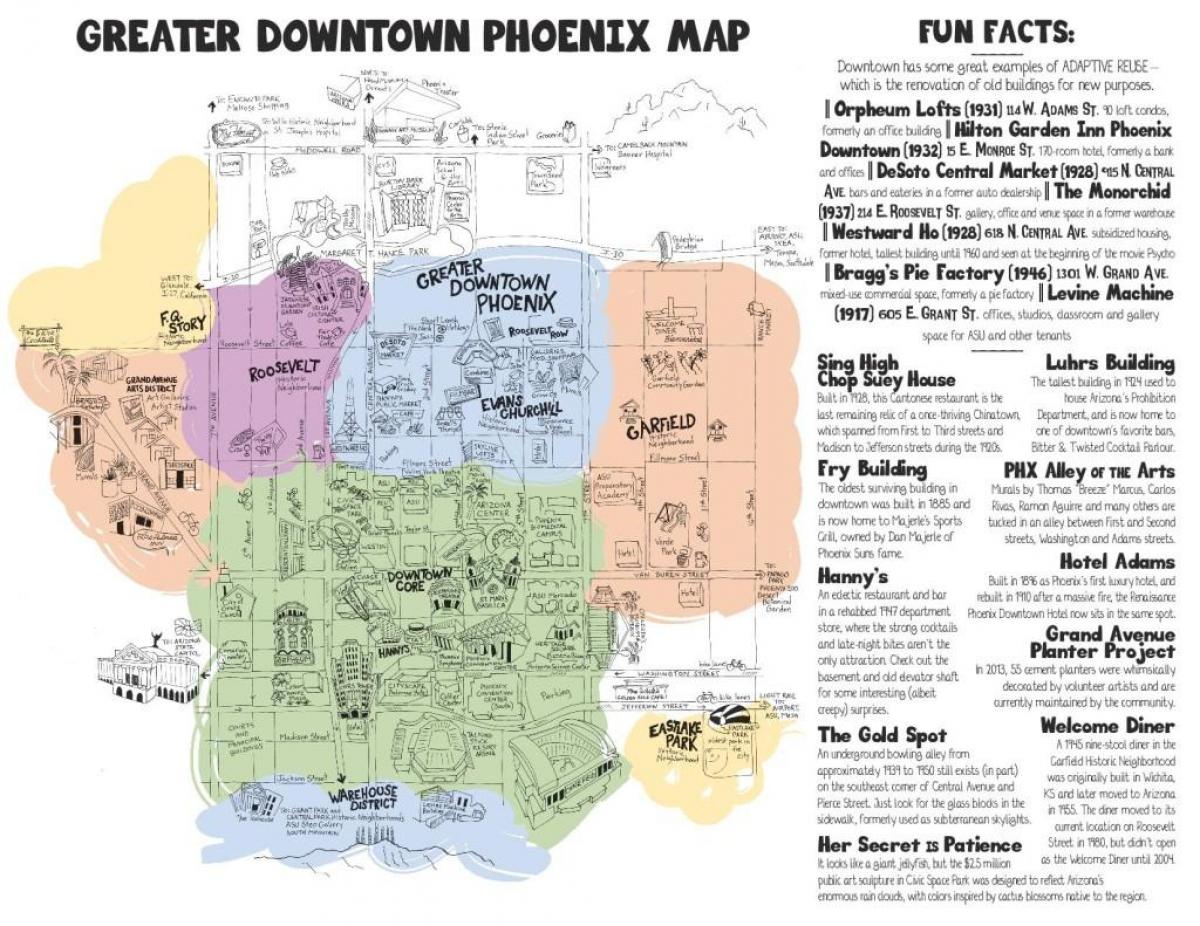 نقشه از مرکز شهر فینیکس