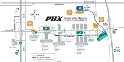 Phoenix sky harbor نقشه