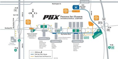 Skyharbor فرودگاه نقشه